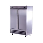 image of Spartan Refrig STR-47 54" Two Section Reach-In Refrigerator w/ 2 Solid Doors, Bottom Mount, Stainless Steel, 48 cu. ft.
