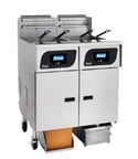 image of Pitco SSHLV14-C/FD Full Pot Floor Model Gas Fryer w/ 32-lb Capacity, Built-In Filter System