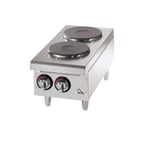 image of Star 502FF 12" Electric Countertop Hotplate w/ (2) Solid Burners, Infinite Controls, 208/240v