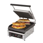 image of Star GX10IG Single Panini Sandwich Press Grill w/ 10" x 10" Grooved Plates, 120V