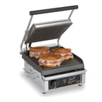 image of  Star GX10IS Single Panini Sandwich Press Grill w/ 10" x 10" Smooth Plates, 120V