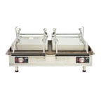 image of Star PGC28IT Double Cast Iron Panini Sandwich Grill w/ Timer, Grooved Plates, Manual Controls