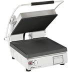 image of Star PGT14I Single Cast Iron Panini Sandwich Grill w/ Timer, Grooved Plates, Manual Controls