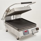 image of Star PGT14IE Single Cast Iron Panini Sandwich Grill w/ Timer, Grooved Plates, Electronic Controls