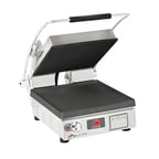 image of Star PGT14IT Single Cast Iron Panini Sandwich Grill w/ Timer, Grooved Plates, Manual Controls