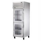image of True STA1R-2HG-HC 27" One Section Reach-In Refrigerator w/ 2 Glass Half Doors, Top Mounted, Aluminum Interior-Stainless Floor