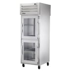 image of True STA1RPT-2HG-1S-HC 28" One Section Pass-Thru Refrigerator w/ Front 2 Glass Half & Rear Solid Full Door, Aluminum Interior-Stainless Floor