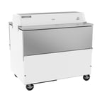 image of Beverage Air STF49HC-1-W 49" Dual Sided Milk Cooler, Forced Air, 12 Crates Capacity