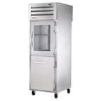 image of True STG1R-1HG/1HS-HC 27" One Section Reach-In Refrigerator w/ Glass & Solid Half Door, Top Mount, Stainless Steel Front-Aluminum Sides