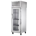 image of True STG1RPT-1G-1G-HC One Section Pass-Thru Refrigerator w/ Front Glass & Rear Glass Door, Stainless Steel Front-Aluminum Sides
