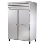 image of True STG2DT-2S 52" 2-Section Reach-In Refrigerator/Freezer Combo w/ 2 Solid Doors