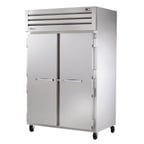 image of True STG2R-2S-HC 52" Two Section Reach-In Refrigerator w/ 2 Solid Doors, Top Mount, Stainless Steel Front-Aluminum Sides