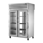 image of True STG2RPT-2G-2G-HC One Section Pass-Thru Refrigerator w/ Front 2 Glass & Rear 2 Glass Half Doors, Stainless Steel Front-Aluminum Sides