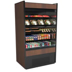 image of Structural Concepts BV3632 36" Vertical Self-Service Open Air Merchandiser, Laminate Exterior, Self-Contained, 4 Shelves, High Profile, w/ LED Lighting, Clean Sweep