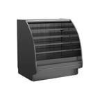 image of Structural Concepts GHSS456RLB (CURVED) 48" Self-Serve Refrigerated Open Air Merhandiser in Black, 4 Shelves, Open Curved Profile, Remote DX Refrigeration