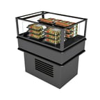 image of Structural Concepts MI33R 38" Self-Service Mobile Island Open Air Merchandiser, Laminate Exterior, Self-Contained, Deck Only, Open Flat, Glass Ends