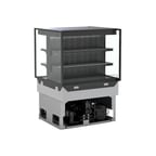 image of Structural Concepts NE3627RSSV2 Reveal® Self-Service Refrigerated Slide In Counter Case, 4 Shelves, Open Flat, Glass Side Panels