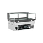 image of Structural Concepts NE4813RSV 48" Reveal® Full Service Refrigerated Slide In Counter Case, Deck Only, Open Flat, Glass Ends