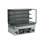image of Structural Concepts NE4827RSSV 48" Reveal® Self-Service Refrigerated Slide In Counter Case, 2 Shelves, Open Flat, Glass Ends