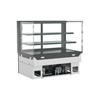 image of Structural Concepts NE4827RSV 48" Reveal® Full Service Refrigerated Slide In Counter Case, 2 Shelves, w/ Rear Sliding Doors, Glass Ends