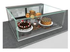 image of Structural Concepts NE6013RSV 59" Reveal® Full Service Refrigerated Slide In Counter Case, Deck Only, w/ Rear Sliding Doors, Glass Ends