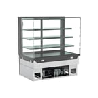 image of Structural Concepts NE6035RSV 60" Reveal® Full Service Refrigerated Slide In Counter Case, 3 Shelves, w/ Rear Sliding Doors, Glass Ends