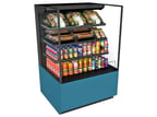 image of Structural Concepts NR3655RSSV 36" Vertical Self-Serve Open Air Merhandiser in Black, Self Contained, 3 Shelves, w/ LED Lighting