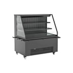 image of Structural Concepts NR7247RSSA.MOB 71" Horizontal Self-Serve Mobile Open Air Merhandiser in Black, Self Contained, 2 Shelves, High Profile, w/ LED Lighting