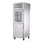 image of True STR1R-1HG/1HS-HC 27" One Section Reach-In Refrigerator w/ Glass & Solid Half Door, Top Mount, Stainless Steel