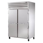 image of True STR2R-2S-HC 52" Two Section Reach-In Refrigerator w/ 2 Solid Doors, Top Mount, Stainless Steel