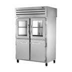 image of True STR2RPT-2HG/2HS-2G-HC Pass-Thru 2 Section Half Front / Glass Rear Doors Refrigerator 