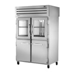 image of True STR2RPT-2HG/2HS-2S-HC Pass-Thru 2 Section Half Front / Solid Rear Doors Refrigerator