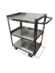 image of Steel Works SWCART-3S1624KD Stainless Steel 3-Shelf Utility / Bus Cart 