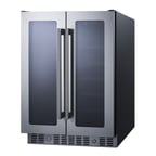 image of Summit ALFD24WBV 23" Glass Door Wine Refrigerator, Dual Temperature, 21 Bottles