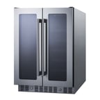 image of Summit ALFD24WBVCSS 23" Glass Door Wine Refrigerator, Dual Temperature, 21 Bottles