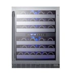 image of Summit ALWC532CSS 24" Glass Door Wine Refrigerator, Dual Temperature, 46 Bottles