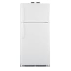 image of Summit BKRF18W 30" Break Room Refrigerator-Freezer in White, Reversible Door, 18 cu. ft.