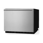 image of Summit FF1DSS 22" Built-in Outdoor Drawer Refrigerator in Black, Stainless Steel Front, 1.6 cu. ft.