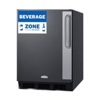image of Summit FF6BK7BZLHD 24" Reach-In Refrigerator in Black, Left Hinged Door, w/ Door Storage, 5.5 cu. ft.