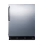 image of Accucold FF6BKBI7SSTBADA Stainless Steel Door Undercounter Refrigerator in Black, ADA Compliant, 5.5 cu. ft.