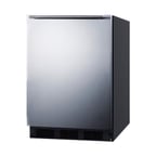 image of Summit FF7BKBISSHHADA 24" Built-in Undercounter Refrigerator in Black, Stainless Steel Door, ADA Compliant, 5.5 cu. ft.