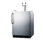 image of Summit SBC58BLBICSSADA 24" 1 Tower Draft Beer Cooler Dispenser, 5.5 cu. ft.