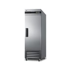 image of Summit SCFF237LH 28" One Section Reach-In Freezer w/ Left Hinged Solid Door, Stainless Steel, 23 cu. ft.