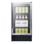 image of Summit SCR1841BADA 18" Beverage Center w/ Glass Door, Black Exterior, 2.7 cu.ft