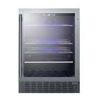 image of Summit SCR2466B 23" 1-Section Glass Door Beverage Merchandiser in Black, 6 Bottle