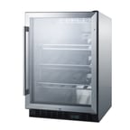image of Summit SCR610BLCHCSS 24" Glass Door Wine Refrigerator, Single Temperature, 20 Bottles