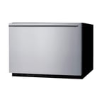 image of Summit SDR24 24" Built-in Stainless Steel 1-Drawer Undercounter Refrigerator in Black, 2 cu. ft.