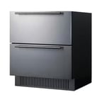 image of Summit SPR3032D 30" Built-in Outdoor Stainless Steel 2-Drawers Refrigerator in Black, 5.4 cu ft.