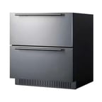 image of Summit SPR3032DADA 30" Built-in Outdoor Stainless Steel 2-Drawers Refrigerator in Black, ADA Compliant, 5.4 cu ft.