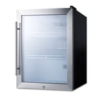 image of Summit SPR314LOS Outdoor Countertop Glass Door Refrigerator in Black, 2.1 cu. ft.